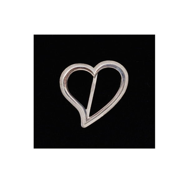 sterling silver scarf ring heart charm